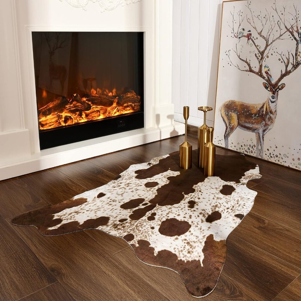 Western Cow Hide Animal Print Carpet 2'3" x 3'7"